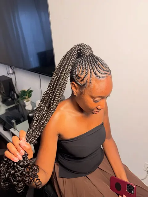 Nattes collées chignon
