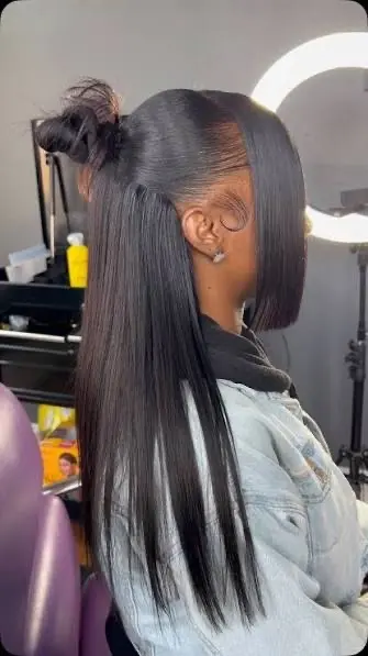 Quick weave half up / half down